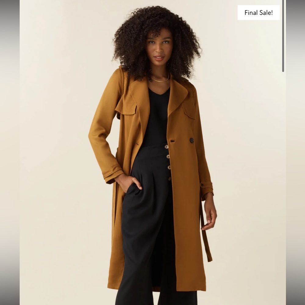 Vetta The Convertible Trench Coat Gold Size XS NWT - Picture 2 of 8